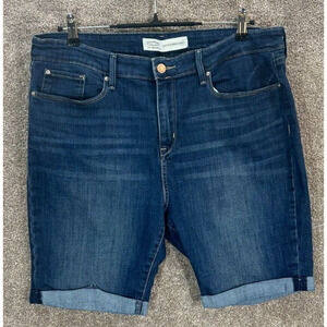 Levis Signature Shorts Womens 18 W34 Blue Denim Actual 36X9 Cuffs Bermuda